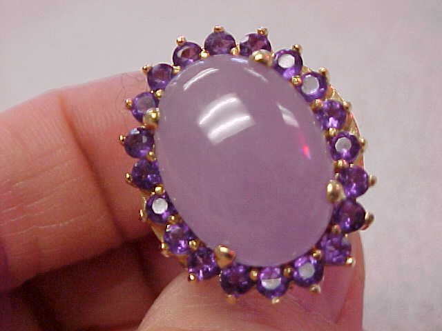 14k Lavender Jade & Amethyst Ring MAKE OFFER  