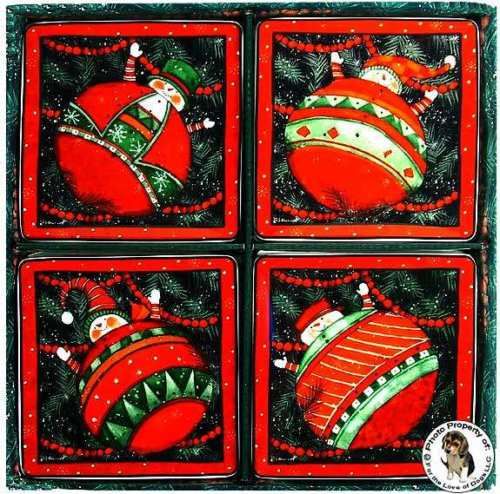 NEW ORNAMENTS MINI PLATE SET 4 APPETIZER TEA SANDWICH  