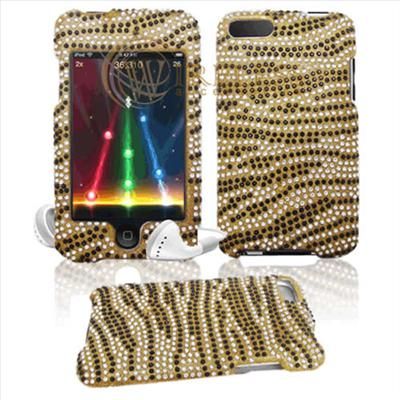 Ipod Touch 2nd 3rd Gen Gold Zebra Bling Case Cover +LCD  