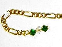 figaro Sexy Belly dance 18 karat Gold gep anklet Chain  