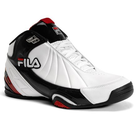 Kids Boys Fila DLS Slam Running Basketball Gym Shoes White/Black/Red 