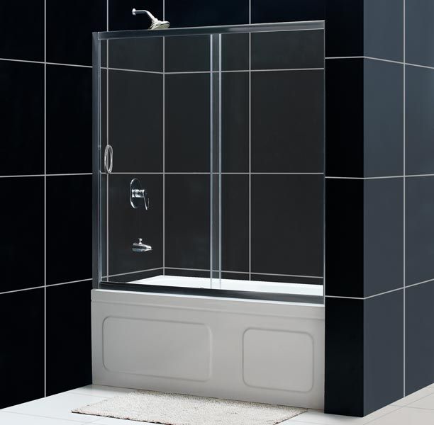   Infinity 56 60 X 58 Clear Glass Bathtub Door SHDR 1060586 01  