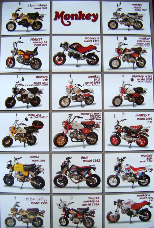 Honda 4 MONKEY 1984 Mini Bike Minitrail Baja Poster 24  