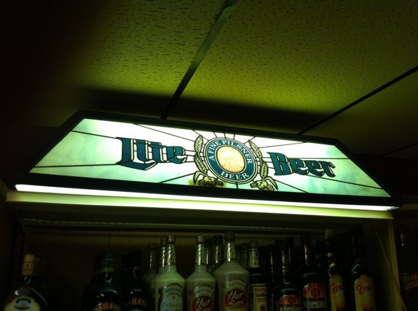 Vintage Flourecent Miller Lite Pool Table Light  