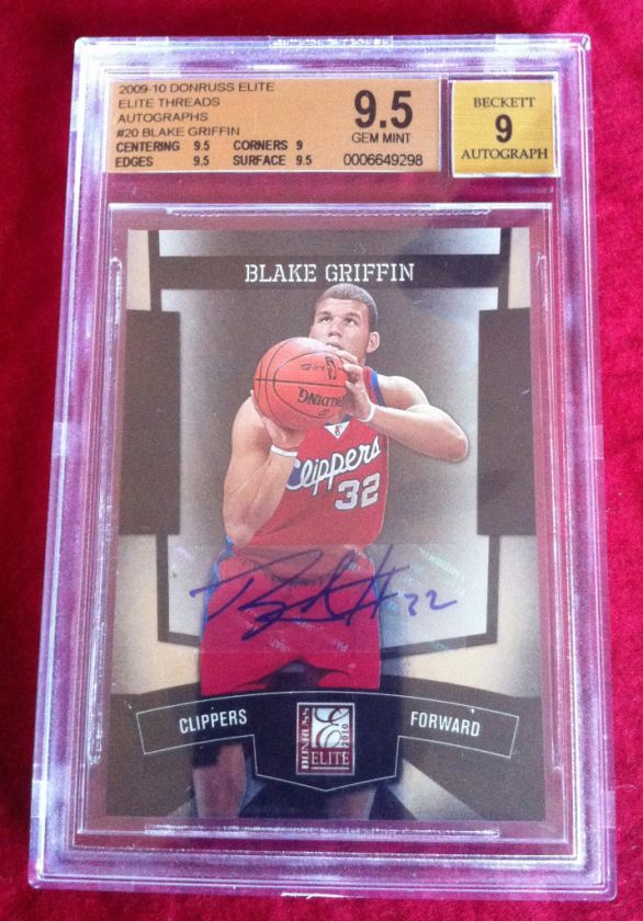 09 10 BLAKE GRIFFIN DONRUSS ELITE BGS 9.5 RC AUTO /25  