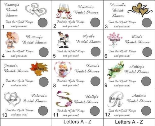 12 WEDDING BRIDAL SHOWER SCRATCH OFF CARDS PARTY FAVOR  