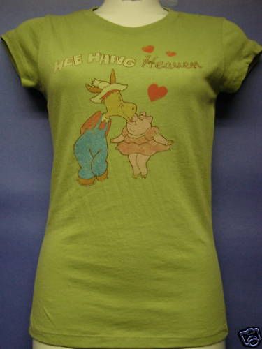   Heaven Donkey & Pig From Hee Haw Babydoll Style Jr. Girl T shirt New