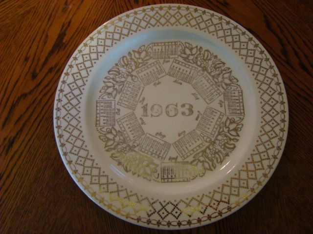 10 1/4 1963 CALENDAR YEAR Collector Plate  