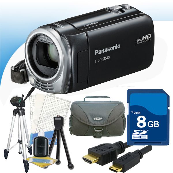 Panasonic HDC SD40 HD Camcorder Black & 8GB Pro Bundle – Brand New 