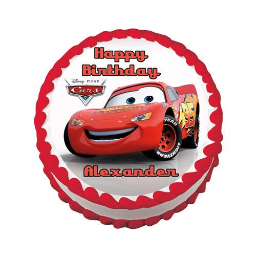 DISNEY CARS Edible Cake Image Party Decoration Round  