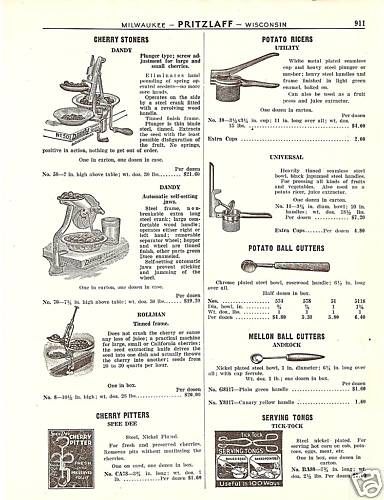 CHERRY PITTER STONER DANDY SPEE DEE 1930 CATALOG AD  