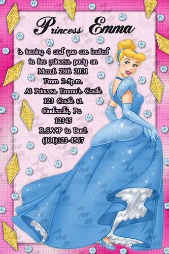 Disney Princess Cinderella invitations + party supplies  