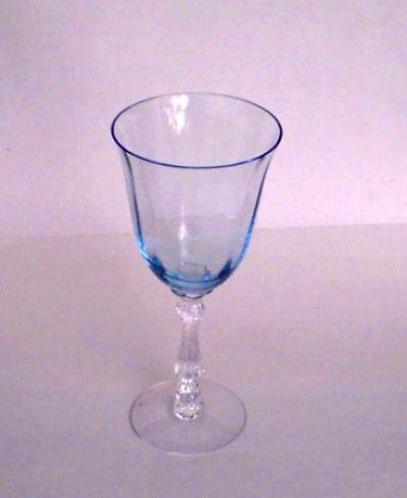Cambridge Wine Glass   Blue Bowl   Elegant Stem  