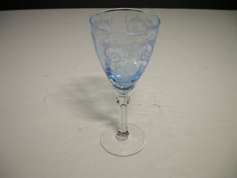 Fostoria Versailles Wine Stem Blue 5 1/2 T cap 3 oz  