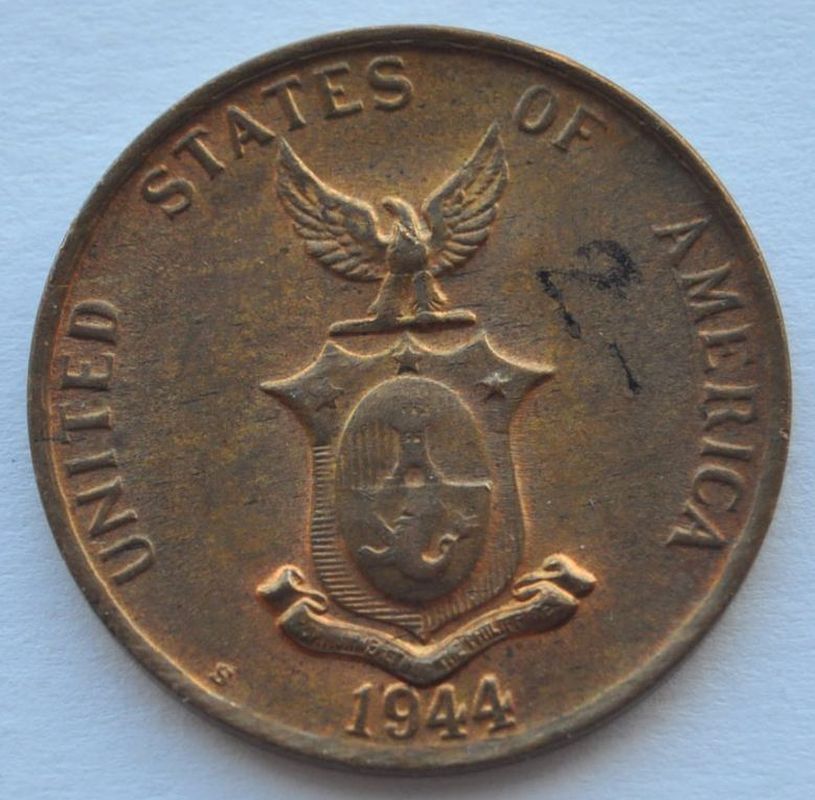 1944 Philippines 1 Centavo Cent Coin Nice XF  