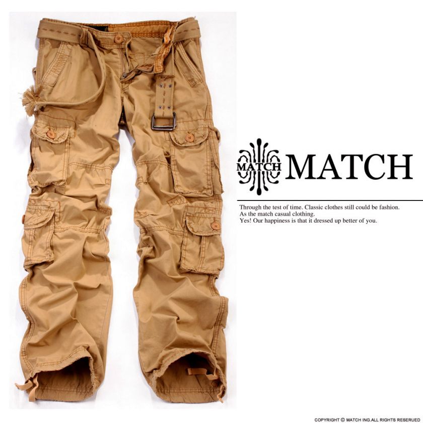 NEW MATCH Mens Cargo Pants Mud 30 36 Free S&H  