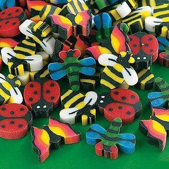 Set of 36 new mini assorted Bug / Insect Erasers. Erasers measure 3/4 