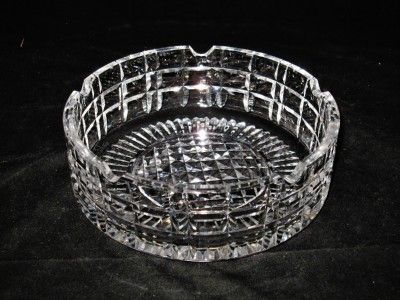 Waterford Crystal Large Heavy Ashtray, Cigar Ashtray, 7 Round 