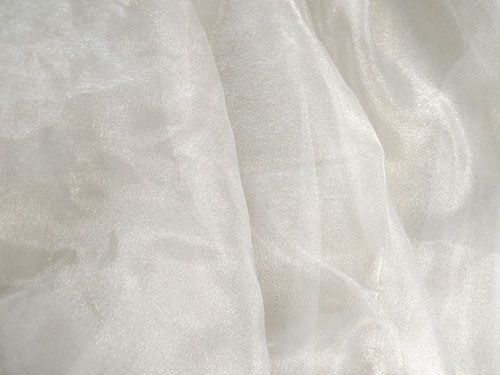 C12 Light Grey Sparkle Organza Fabric Curtain by Yard  