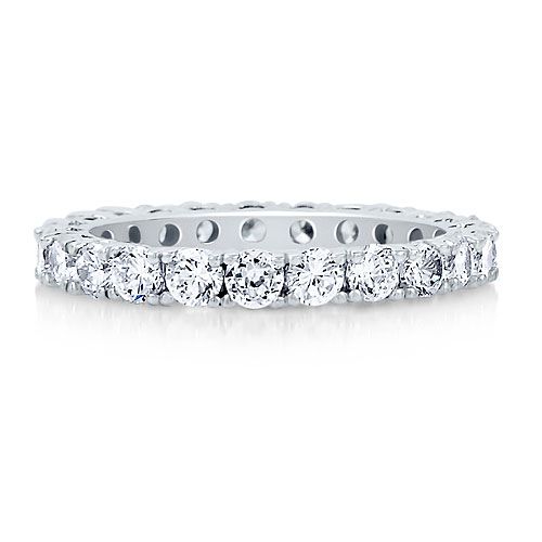 STERLING SILVER 925 ROUND CZ ETERNITY BAND RING SZ 7  