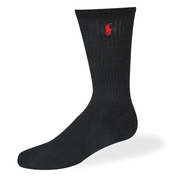 Polo Ralph Lauren mens socks Classic Cotton crew black 3 pairs  