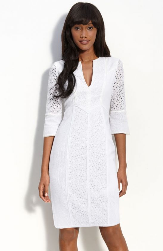 BCBG MAXAZRIA Seamed Cotton Eyelet Dress ( Size 10)  