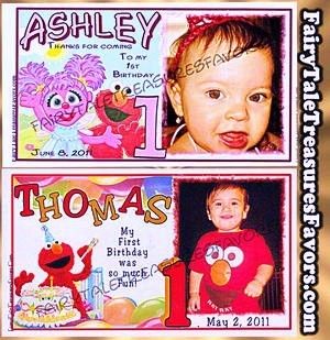 Birthday Photo Magnets Favors Elmo Abby Cadabby 1st +  