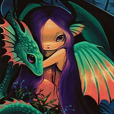 Fairy Dragon Fantasy PRINT of painting art Nico  