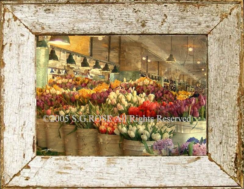 FARMERS MARKET Spring FLOWERS Seattle Pike Place Market CANVAS Art 