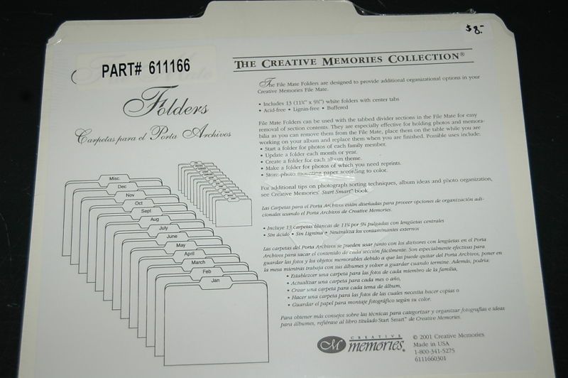 CREATIVE MEMORIES FILE MATE FOLDERS  