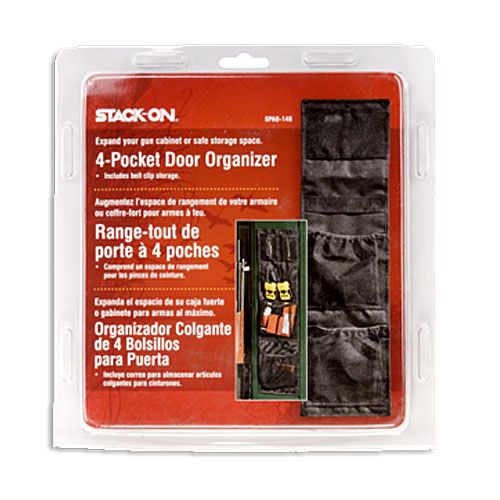 NEW 4 POCKET STACK ON FABRIC DOOR STORAGE ORGANIZER BLK  