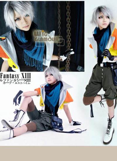 Final Fantasy XIII Hope Cosplay Short Grey Stunning Hair Wig  