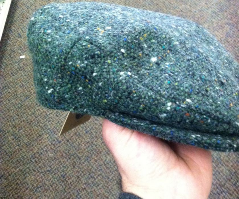   Donegal Tweed Vintage Cap   Sea Green Salt & Pepper Irish Made  