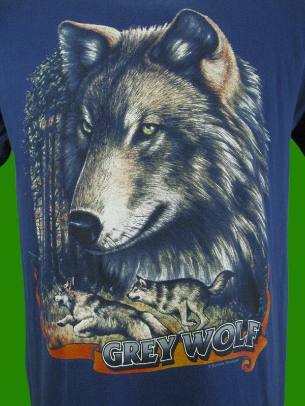 Vtg 90s GREY WOLF T SHIRT L  