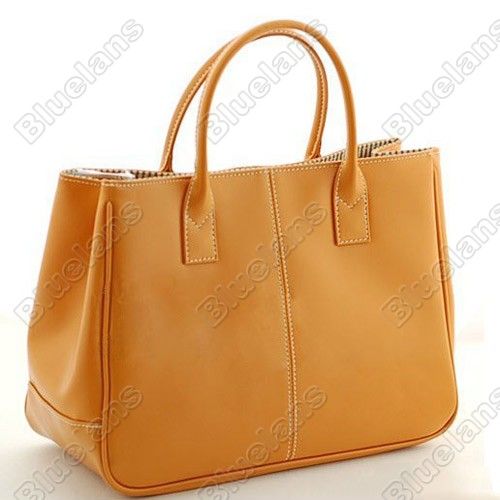   PU Leather Handbag Tote Shoppers Top Handles Bags Purse Red  