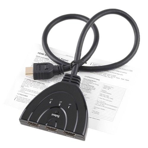 Port HDMI Switch Hub Splitter Switcher Pigtail For HD  