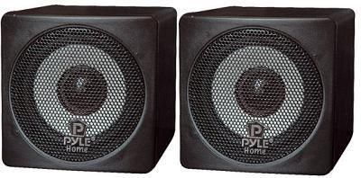 PYLE 100w MINI HOME BOOKSHELF STEREO SPEAKERS BLACK NEW PCB3BK 100 