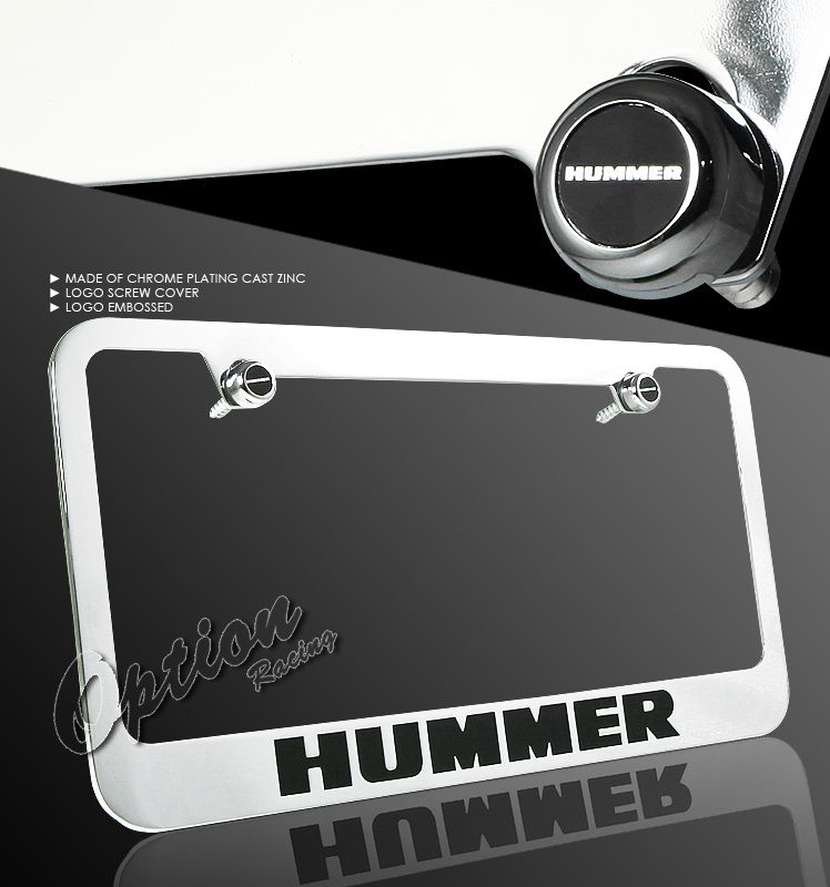 HUMMER CHROME CAST ZINC METAL LICENSE PLATE FRAME H1 H2  