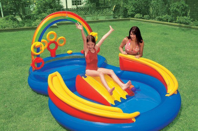 INTEX Inflatable Kids Rainbow Ring Water Play Center 078257574537 