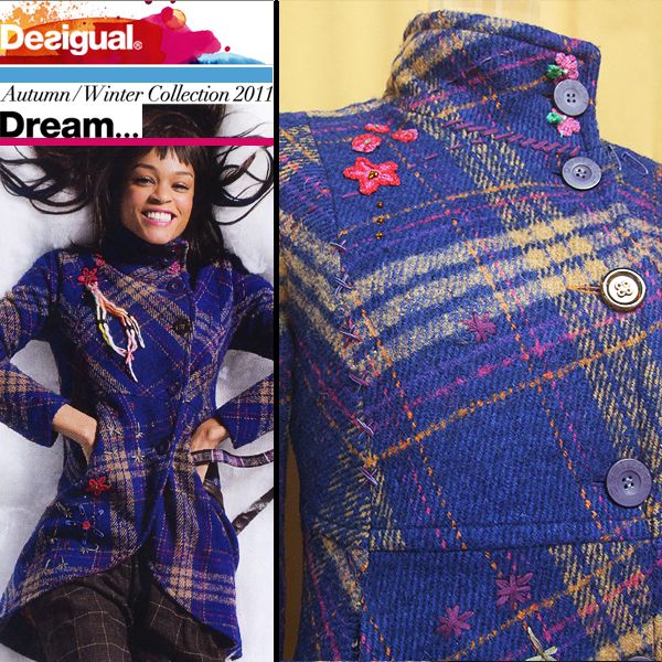 Desigual 2011 Fall 06E2948 Medania Coat EU38/US8  