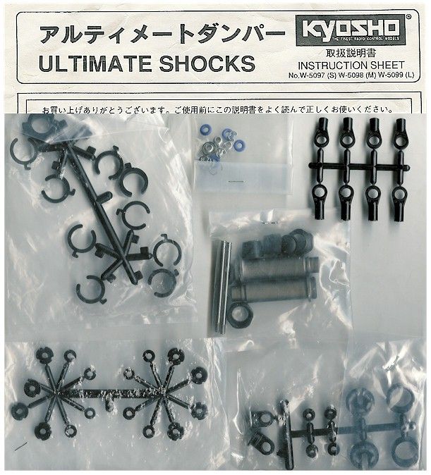 VINTAGE RC KYOSHO W 5099 ULTIMATE SHOCK DAMPER SET ULTIMA 1pr LONG 