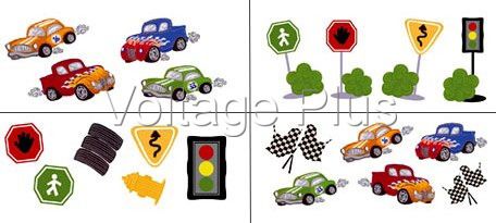 AUTO Dragster 20 STICKERS Muraux Déco Mural Enfant  