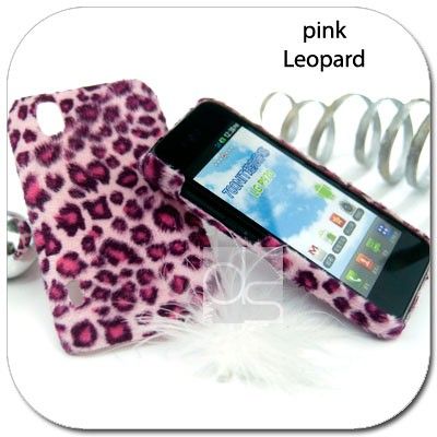 Leopard Velvet Snap on Skin Case LG Optimus Black P970  