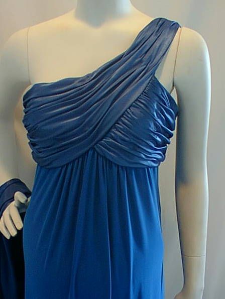 NEW Long Teal One Shoulder Maternity Dress MEDIUM Maxi  