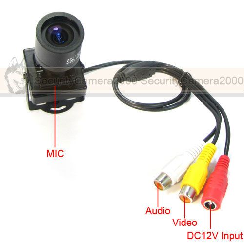 540TVL Mini SONY CCD Pin hole Camera 0.01Lux 2.8 12mm Lens Audio