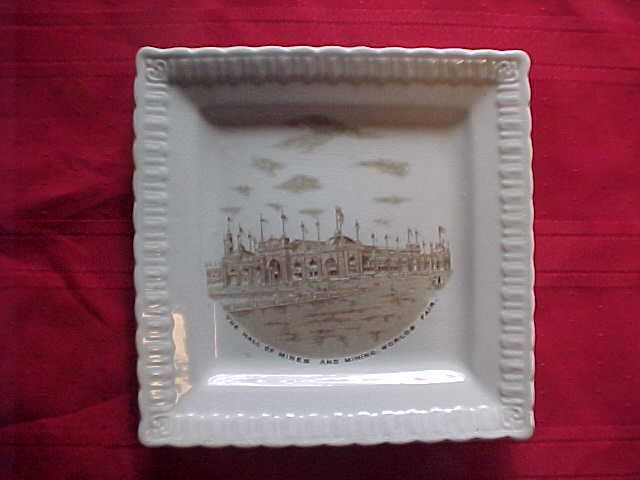 PORCELAIN DISH Hall Of Mines/Mining Worlds Fair 1893  