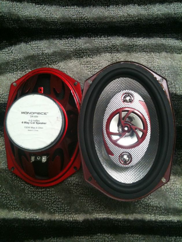 MONOPRICE CAR SPEAKER DR 694 4 WAY SYSTEM 150 WAATS 4 OHM  