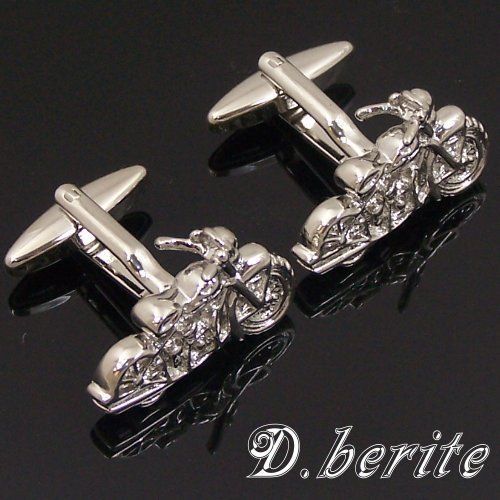 New Cufflinks Cuff Link motorcycle Silver frame CJ142  