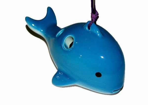 KILLER WHALE POTTERY OCARINA FLUTE HANDMADE/ MUSICAL  