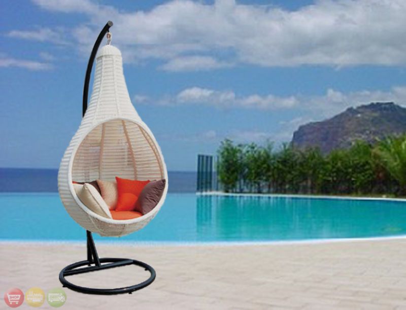 Outdoor Wicker Patio Furniture round hanging chair NEW CW 7841  